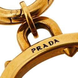 Prada Skeleton Key Antique Gold Tone Keyring