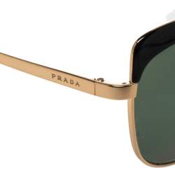 Prada Gold/ Green SPR51T Sabbiato Polarized Cat Eye Sunglasses