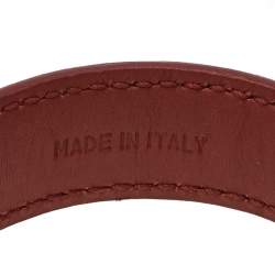 Pre Owned Prada Pink Ostrich Gold Tone Bracelet 17 cm