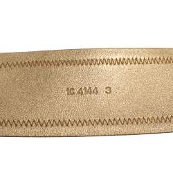 Pre Owned Prada Metallic Gold Leather Waist Belt 85 CM