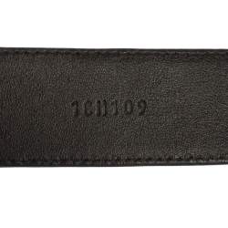 Pre Owned حزام برادا جلد أسود مزخرف مجوهرات 85 سم