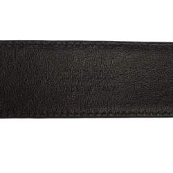 Pre Owned حزام برادا جلد أسود مزخرف مجوهرات 85 سم