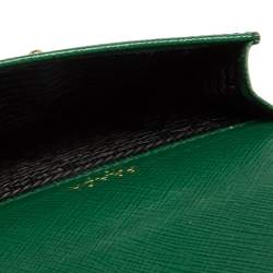 Prada Green Saffiano Lux Leather Smartphone Case