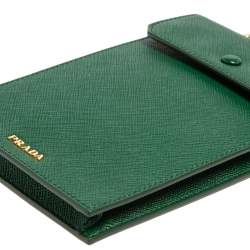 Prada Green Saffiano Lux Leather Smartphone Case