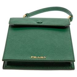 Prada Green Saffiano Lux Leather Smartphone Case