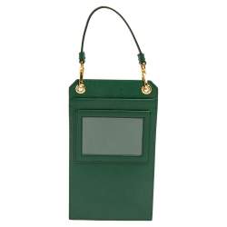 Prada Green Saffiano Lux Leather Smartphone Case