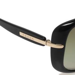 Pre Owned Prada Black/Green SPR08O Square Sunglasses