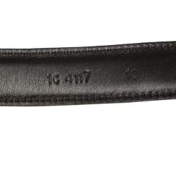 Prada Metallic Gold Saffiano Leather Logo Buckle Belt 85CM