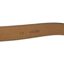 Prada Black Pebbled Leather Cruise Ship Buckle Belt 85CM