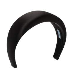 Prada Black Padded Satin Wide Headband