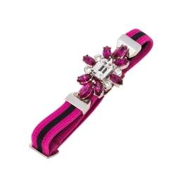 Prada Pink Crystal Embellished Striped Stretch Band Bracelet
