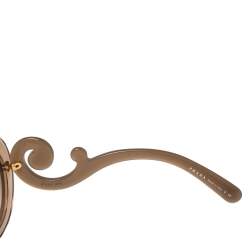 Pre Owned Prada Brown Acetate SPR27N Baroque Gradient Oversized Sunglasses