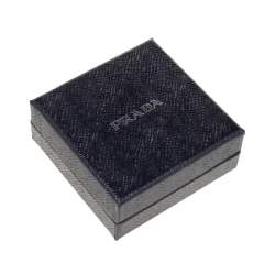 مملوكة مسبقًا Prada Blue Saffiano Leather Gold Tone Logo Charm Bracelet