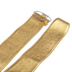 Pre Owned حزام خصر برادا جلد ذهبي ميتاليك 85 سم 