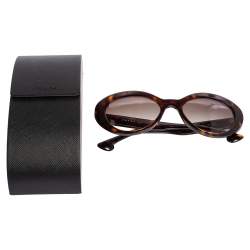 Pre Owned Prada Brown Havana SPR 15Q  Cat Eye Sunglasses
