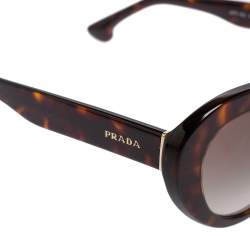 Pre Owned Prada Brown Havana SPR 15Q  Cat Eye Sunglasses