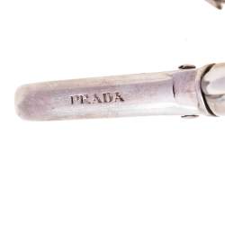 Prada Coral Red Leather Heart Bag Charm/ Key Ring