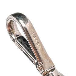 Pre Owned Prada Orange Saffiano Lux Leather Heart Key Chain and Bag Charm