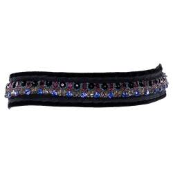 Pre Owned Prada Navy Blue Crystal Embellished Velvet Waist Belt (One Size)