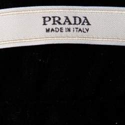 Pre Owned Prada Navy Blue Crystal Embellished Velvet Waist Belt (One Size)