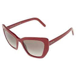 Prada Red Acetate SPR 08V Gradient Cat Eye Sunglasses 