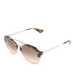 Pre Owned Prada Brown/Beige Acetate SPR12Q Gradient Cat Eye Sunglasses