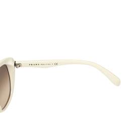 Prada White Acetate SPR 21N Gradient Cat Eye Sunglasses