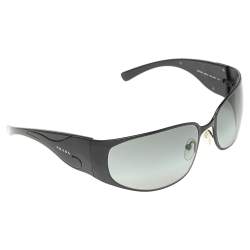 Pre Owned Prada Black Acetate Black Metal Tone SPR 50G Gradient Rectangle Sunglasses