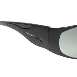 Pre Owned Prada Black Acetate Black Metal Tone SPR 50G Gradient Rectangle Sunglasses