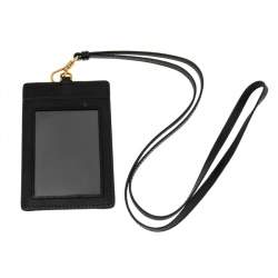 Prada Black Saffiano Leather Badge Holder