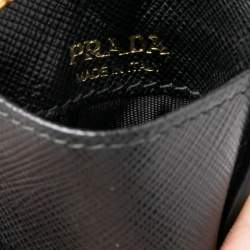 Prada Black Saffiano Leather Badge Holder