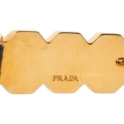 Pre Owned Prada Black Python Jewel Embellished Buckle Narrow Belt 95CM