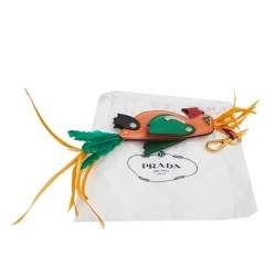 Pre Owned Prada Multicolor Leather and Feather Parrot Key Chain