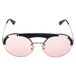 Pre Owned Prada Pink Acetate SPR52U Pilot Sunglasses