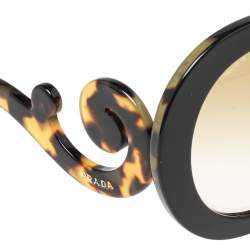 Prada Black/Brown Tortoise Acetate SPR 27N Baroque Gradient Oversized Sunglasses