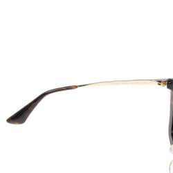 Pre Owned Prada Dark Brown Tortoise Acetate SPR 09Q Gradient Cat Eye Sunglasses