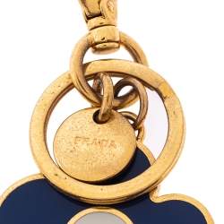 Prada Multicolor Enamel Flower Key Ring/ Bag Charm