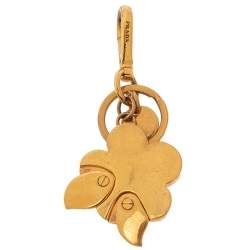 Prada Multicolor Enamel Flower Key Ring/ Bag Charm