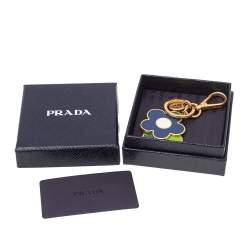 Prada Multicolor Enamel Flower Key Ring/ Bag Charm