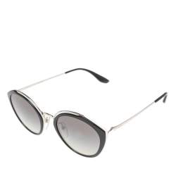 Prada Monochrome/Grey Gradient SPR 18U Oval Sunglasses