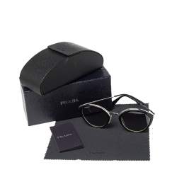 Prada Monochrome/Grey Gradient SPR 18U Oval Sunglasses
