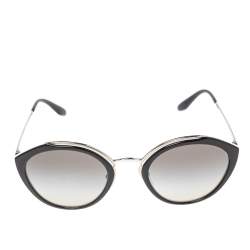 Prada Monochrome/Grey Gradient SPR 18U Oval Sunglasses