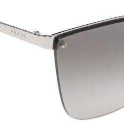 Pre Owned Prada Silver Tone/ Grey Gradient SPR 68T Cat Eye Sunglasses