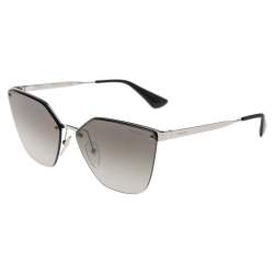 Pre Owned Prada Silver Tone/ Grey Gradient SPR 68T Cat Eye Sunglasses