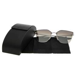 Pre Owned Prada Silver Tone/ Grey Gradient SPR 68T Cat Eye Sunglasses