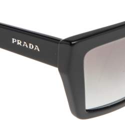 Prada Black Acetate SPR04V Gradient Rectangle Sunglasses