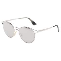 Pre Owned Prada Silver SPR62S Silver Tone Metal Round Sunglasses