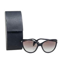 Prada Black Acetate SPR15P Gradient Cat Eye Sunglasses