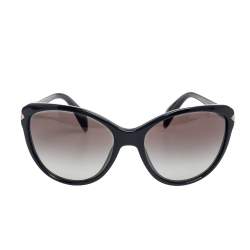 Prada Black Acetate SPR15P Gradient Cat Eye Sunglasses