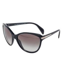 Prada Black Acetate SPR15P Gradient Cat Eye Sunglasses